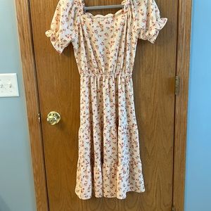 Cream/light pink sundress, floral, lightweight fabric